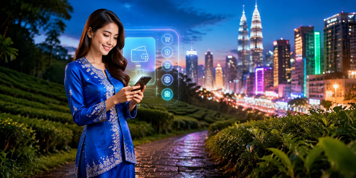Player logging in to their 1juta account via phone in Kuala Lumpur